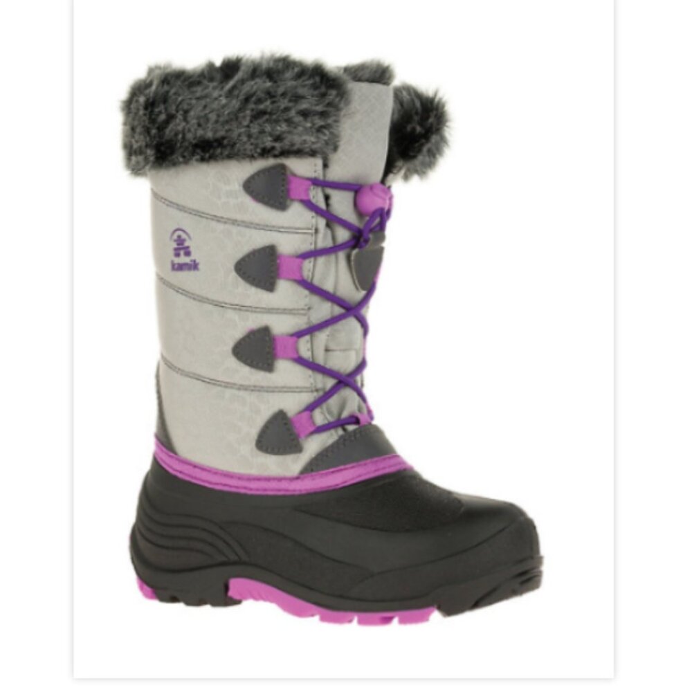 Toddler Kamik Snowgypsy3 Faux Fur Waterproof Snow Boots Gray Purple Size 11